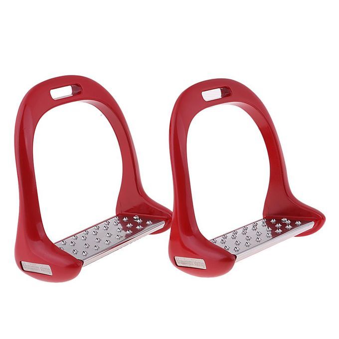 1 Pair Wide Track Stirrups, Aluminum Horse Riding Solid Stirrup Red