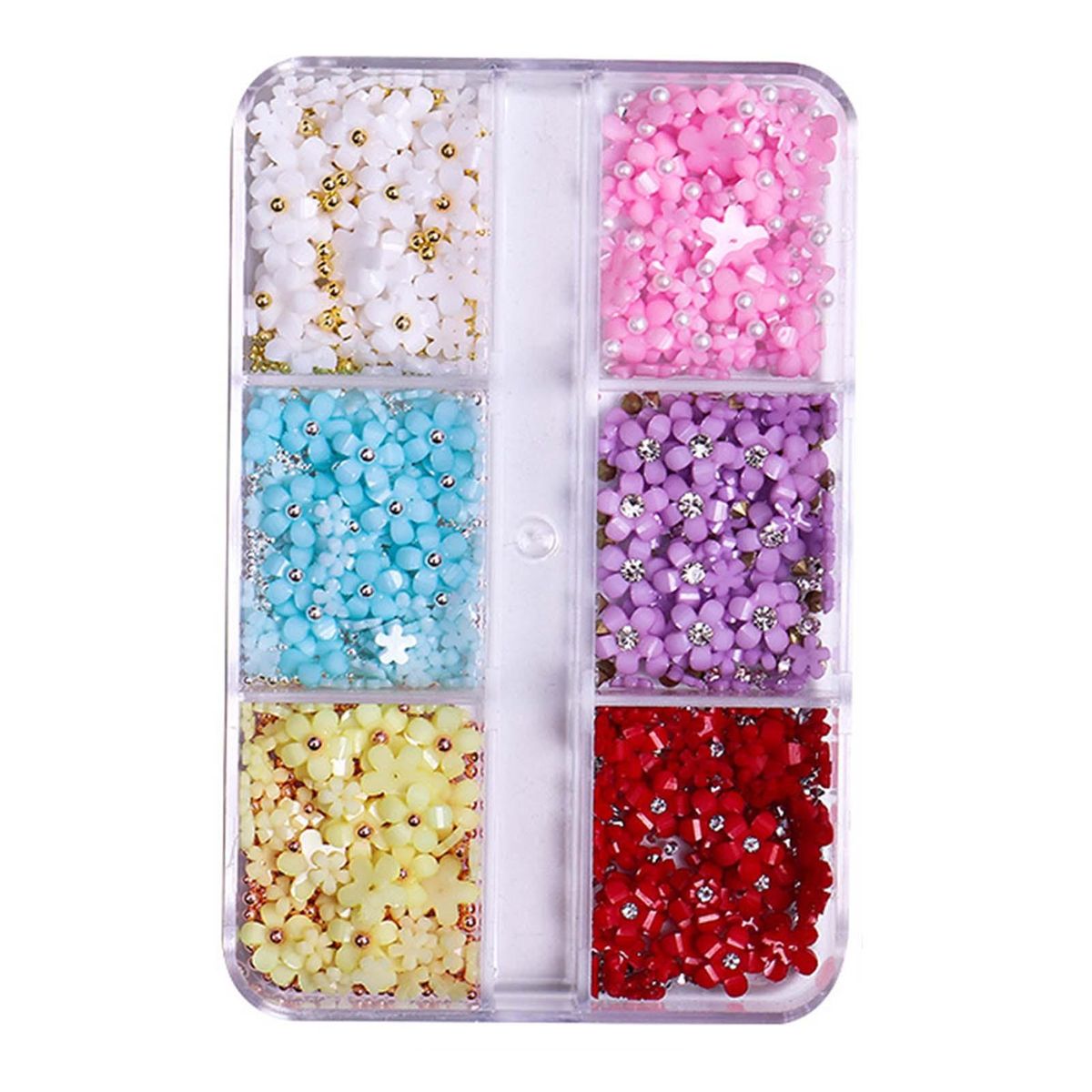 1 Box Nail Art Charm Colorful Flower Nail Decoration A