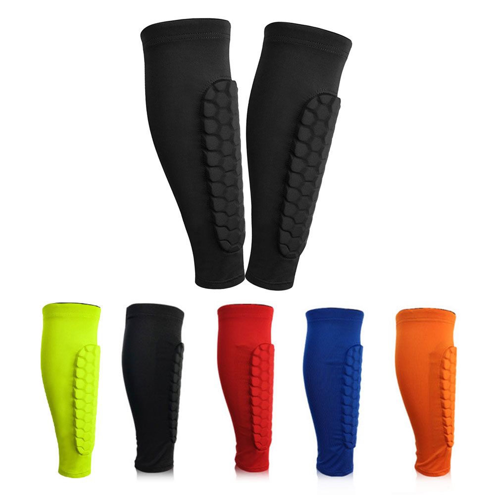 Children's Soccer Shin Guards Football Socks Protectors Professional Honeycomb Shin Pads Shinguard Door Shields Accessories Boy-Black 1 Pcs