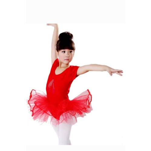Girls Princess Ballet Dancing Tutu Dress -Red