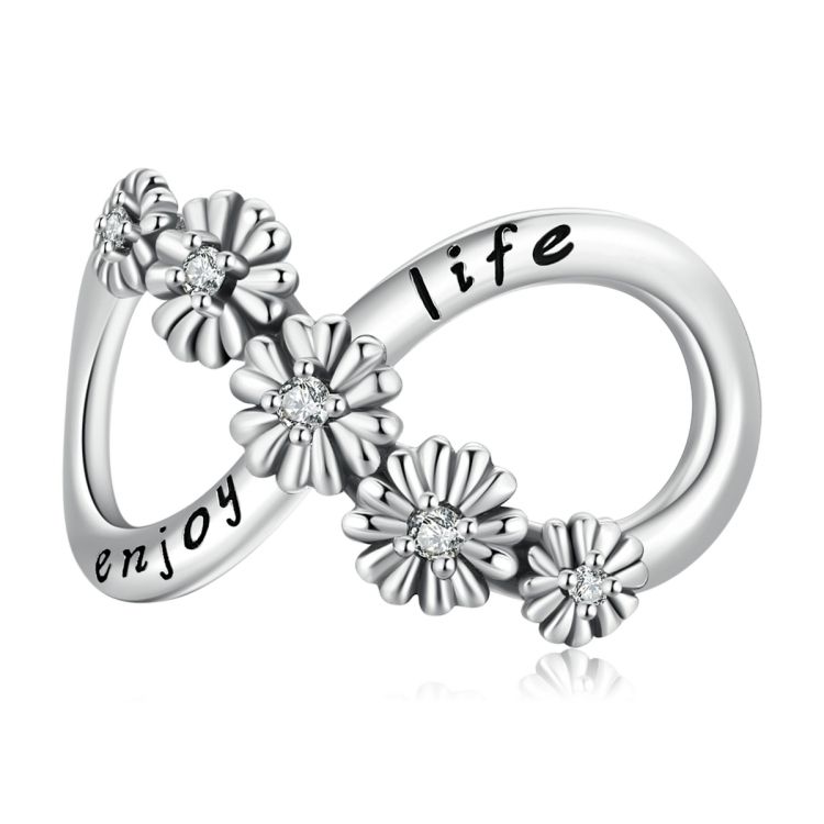 S925 Sterling Silver Infinite Flowers Beads
