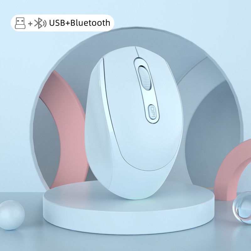 Bluetooth Ultra Thin Wireless Mouse 2.4G Charging Blue