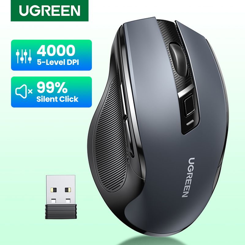 Wireless Mouse Bluetooth 5.0 4000DPI 6Mute Buttons 2.4G Mice