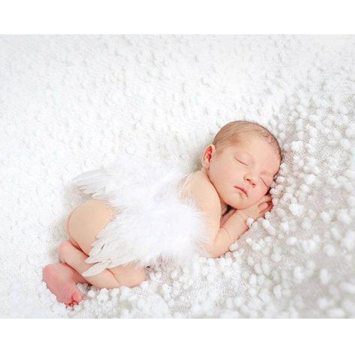 Baby Photography Props / Girls Boys Newborn Baby Gold Angel Wings Leaf Headband Photo Photography Props Apricot