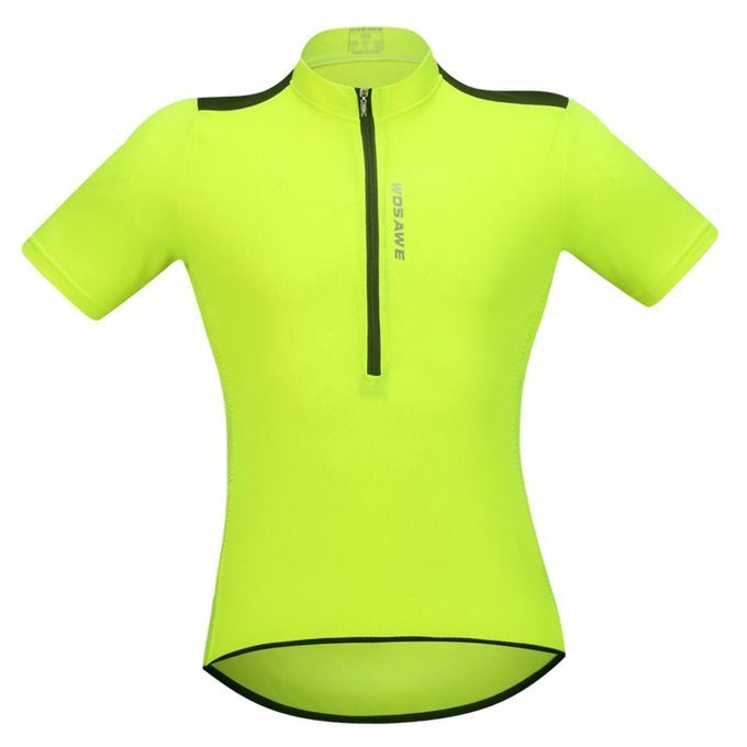 Men's Women's Cycling Jersey Short Sleeve Biking Shirt XXXL Fluo Green