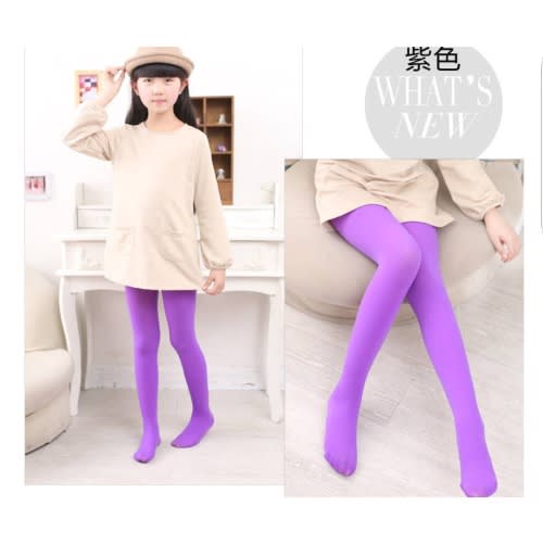 Girls Velvet Pop Socks/ Panty Hose-  Lilac