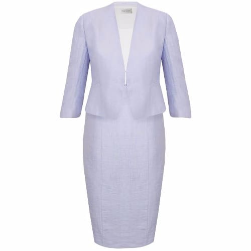 Crinkle Skirt Suit - Ice Blue