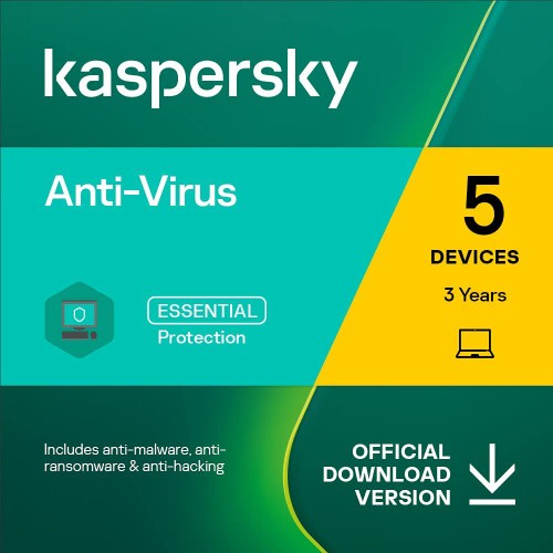 Kaspersky Anti-virus 2022 - 5 Devices - 3 Years - PC