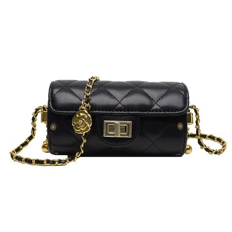 Quilted Sausage Design  Leather Purse - Medium Size