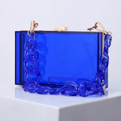 Acrylic Transparent Clutch Purse- Blue