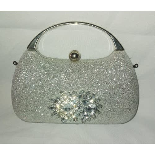 Goose Egg Shaped  Hand Purse - Silver