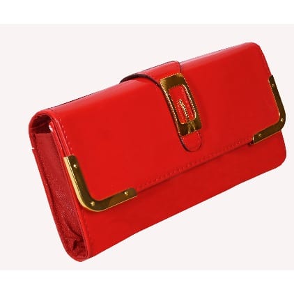 Women's Buckle Detailed Purse - Red