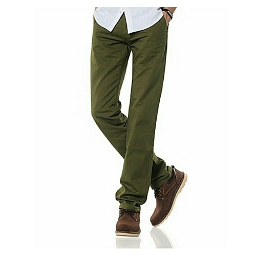 Men Pencil Chinos Trouser -green