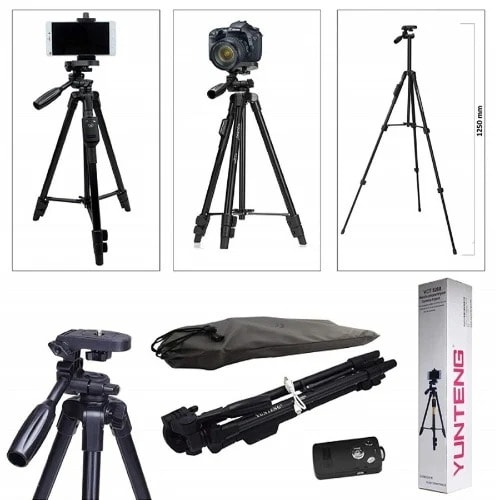 Lightweight Aluminum Tripod With Bluetooth Shutter For Mobile Phones And Cameras