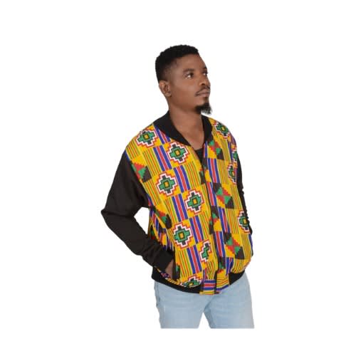 Men's Kente Bomber Ankara Jacket