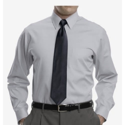 Men's Formal Dress Shirt With Matching Tie  - Grey & Black