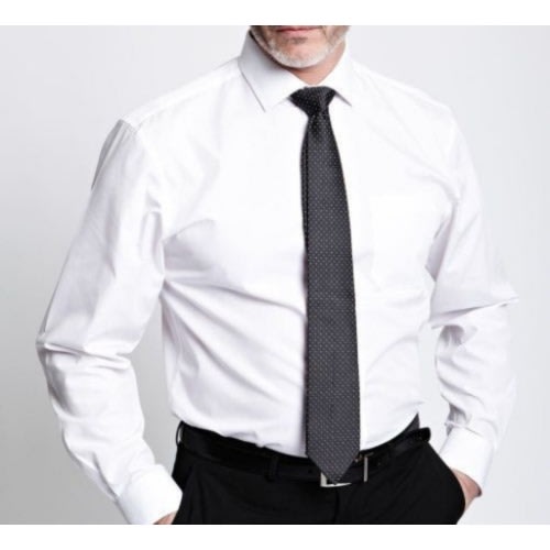 Men's Formal Shirt With Matching Tie  - White/ Black