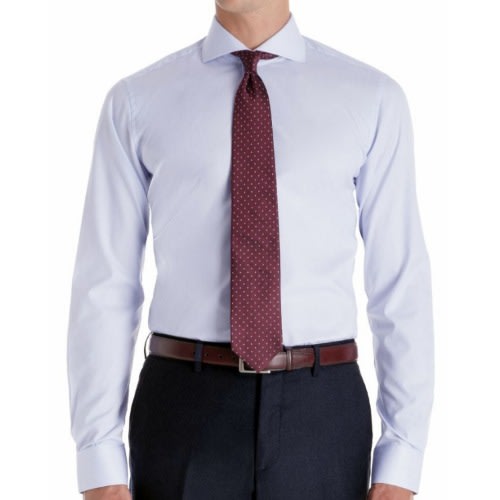Men's Formal  Shirt With Matching Tie  - White/ Wine