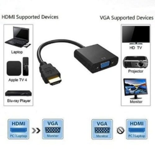 Hdmi To Vga Adapter - Black