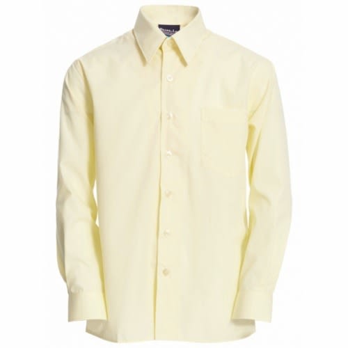 Men's Formal Shirt With Matching Tie  - Light Yellow And Red