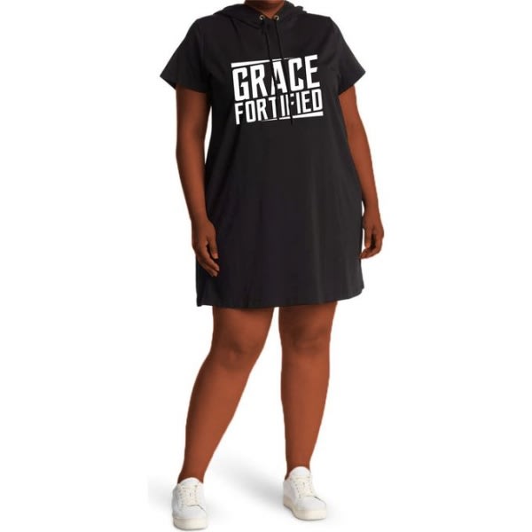 Danami Grace Fortified Hooded Short Dress/gown- Black