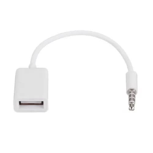 Male Aux Audio Plug Jack To Usb 2.0 Female Converter Cable Cord -3.5mm