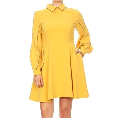 Ina Skater Dress- Mustard