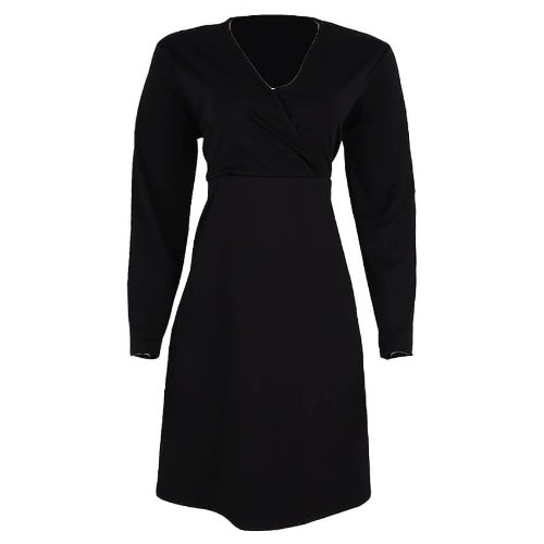 Front Wrap Dress- Black