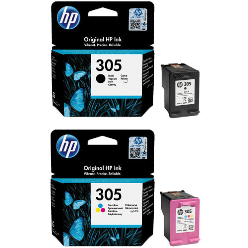 Original 305 Black & Colour Combo Pack Ink Cartridges (3ym61ae & 3ym60ae)