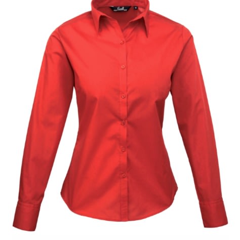 Ladies Formal Dress Shirt  - Red