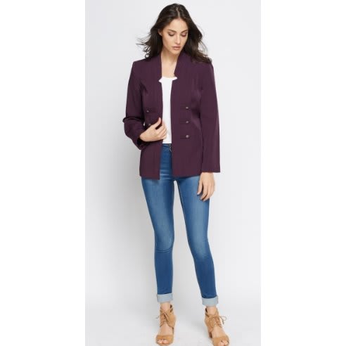 Julipa Dateless Open Front Jacket - Purple