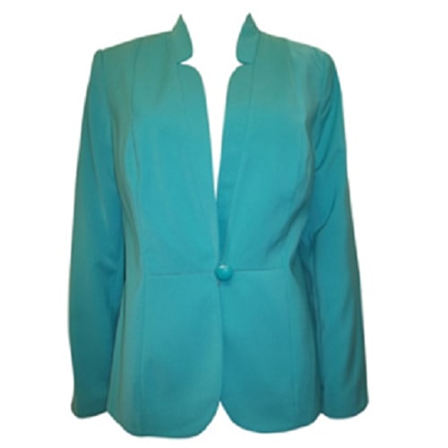 Notch Inward Collar Single Button Jacket - Green