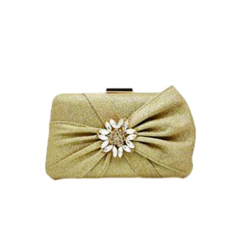 Sparkly Bow Details Clutch Purse - Gold