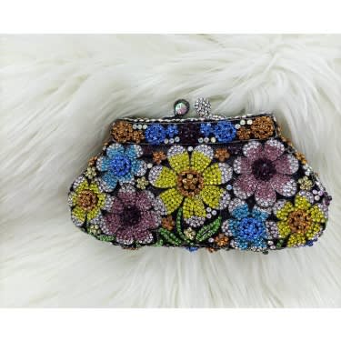 Rose Multi-color Clutch Purse
