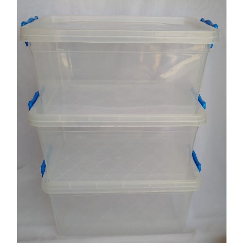 KGM - 3 Pieces Set Transparent Square Food Containers - 5 Litres