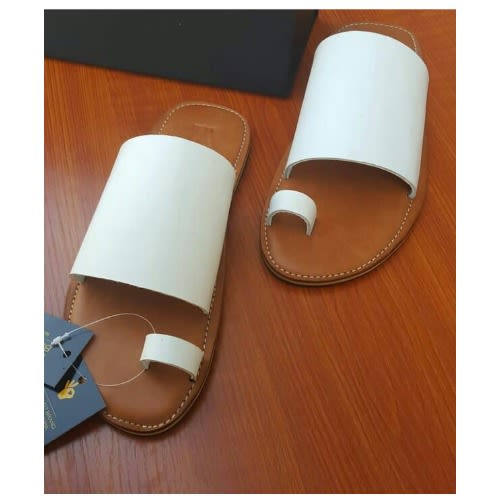 Quality White Leather Female Slips