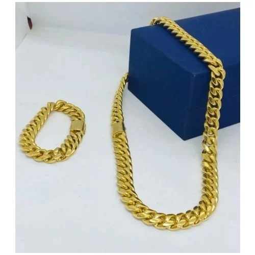 Fashion Front Set Of Cuban Chain With Bracelet