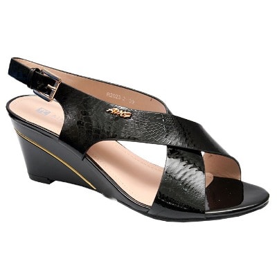 Lolita Strappy Wedge Sandals - Black