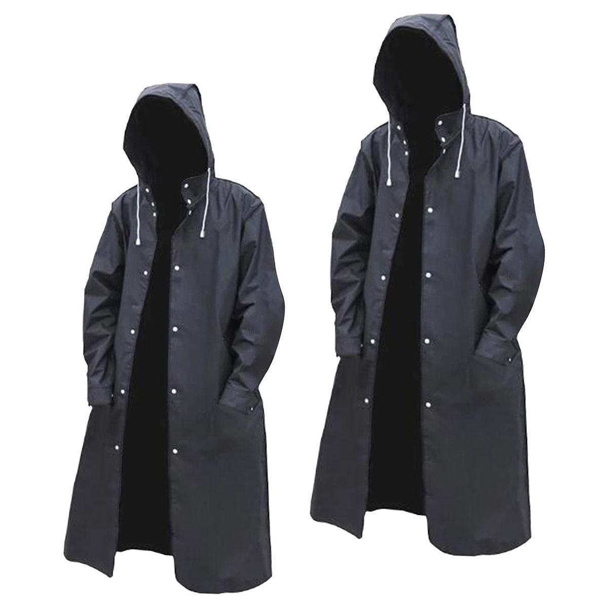 2x Reusable Unisex Poncho Junior Waterproof Rainwear