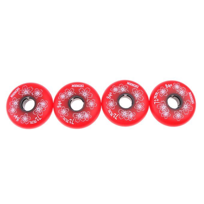 4 Pieces Inline Roller Hockey Fitness Skate Replacement Wheel 72mm Red