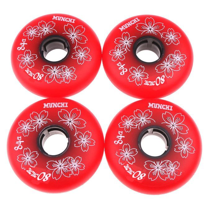 4 Pieces Inline Roller Hockey Fitness Skate Replacement Wheel 80mm Red
