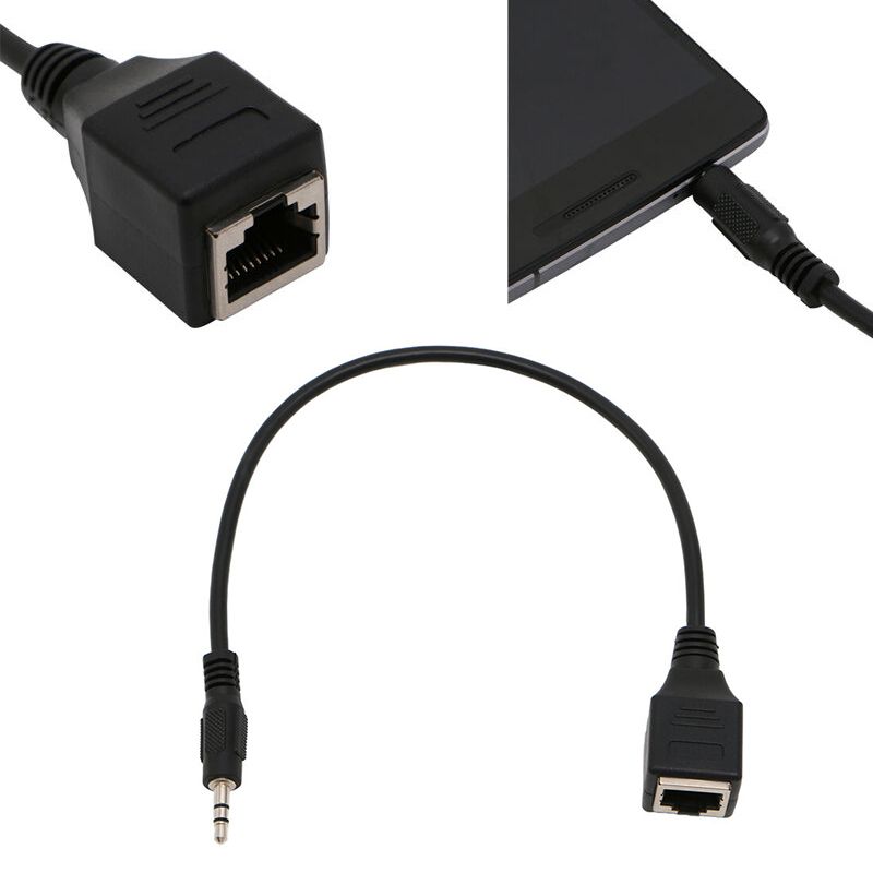 Ethernet Male Jack Trs Audio Cable To Rj45 Socket Adapter