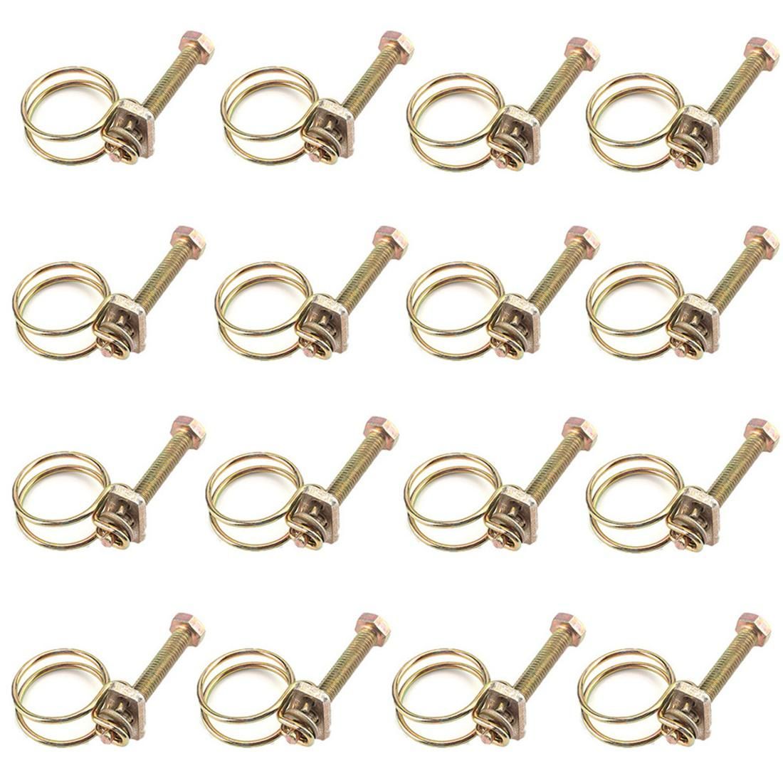 50PCS 32MM Hose Clamp Adjustable Pipe Clamp Double Wire Hose Clip Clamp Plumbing Fastener Hardware