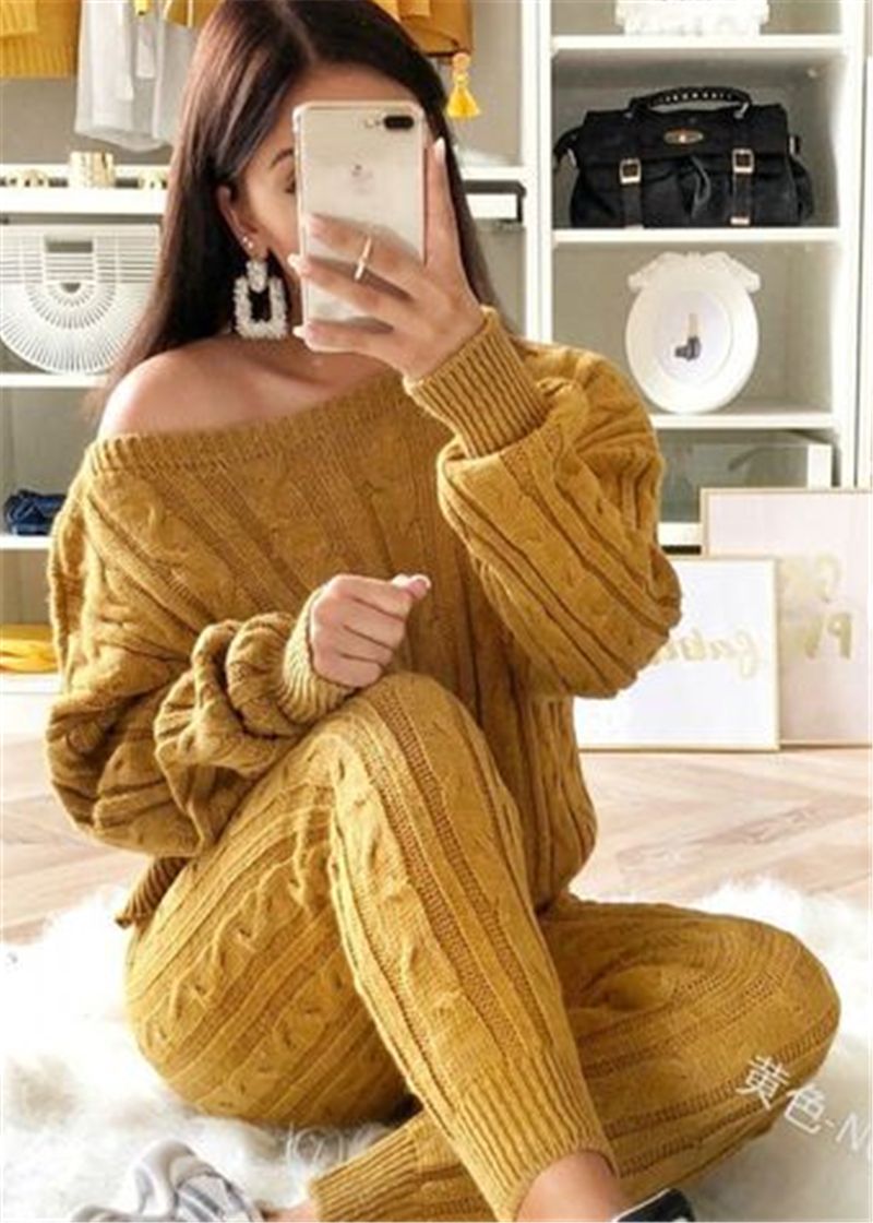 Retro Hot 2019 New Ladies Women's Suit Summer Sweater Joggers Plain Lounge Wear Tracksuit Lounge Wear Casual Loose Solid Sets（#D）