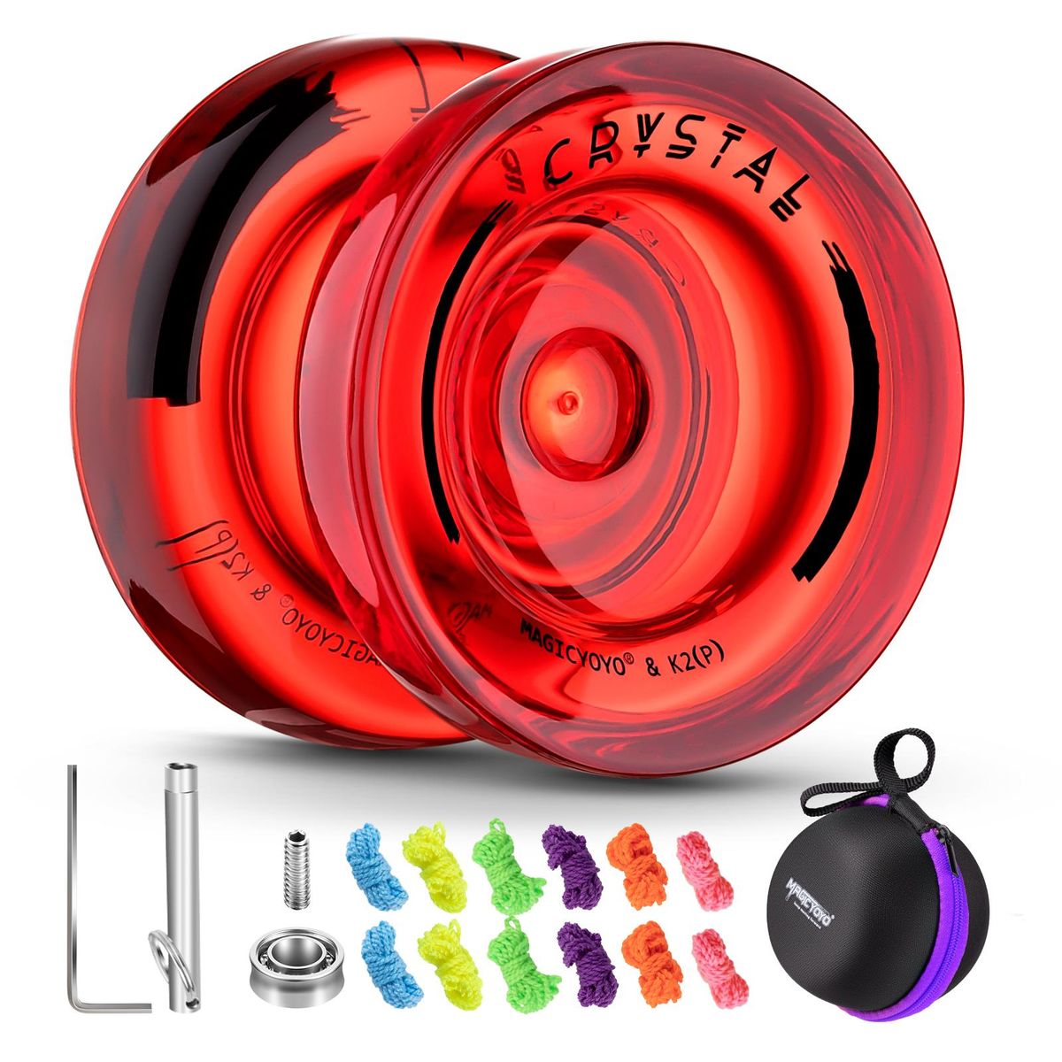 Responsive Yoyo for Kids K2 Crystal , Dual Purpose Plastic Yo-Yo for Beginners, Repment Unresponsive Ball Bearing