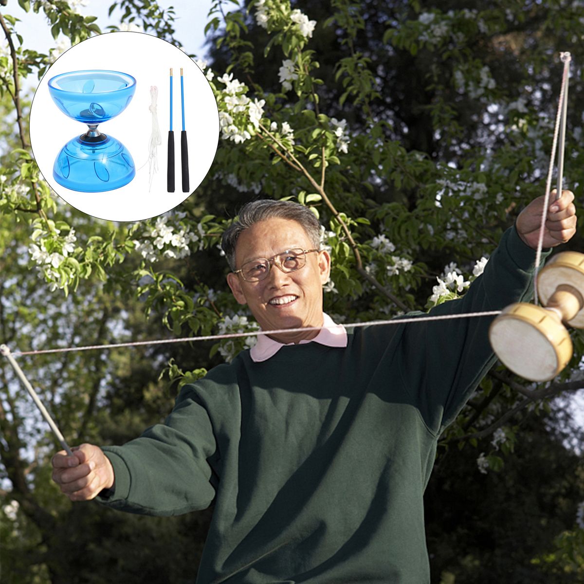 Outdoor Kids Toys Double-headed Diabolo Juggling Yo-Yo Soft Rubber Chinese Professional Fitness