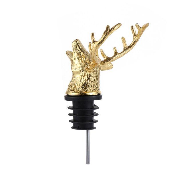 2pcs Zinc Alloy Deer Head Wine Pourer