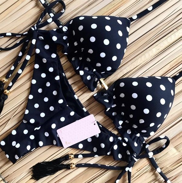 Floral Print Bikinis Striped Patchwork Swimsuit Women Bandage Brazilian BeachwearBathing Suit Yuandian KIP