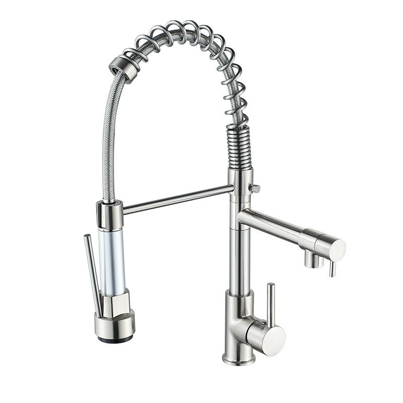 Kitchen Rotatable Spring Faucet  , Specification: Brushed