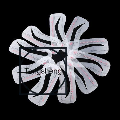 10Pcs Eyebrow Models Stencil Grooming Card Shaper